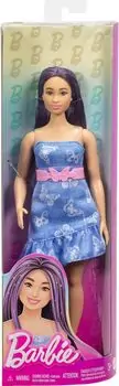 Barbie Doll Fashionista in Denim Butterfly Dress With Pink Belt - ბარბის თოჯინა, 6 image