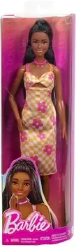Barbie Doll Fashionista in Checkered Flower Midi Dres - ბარბის თოჯინა, 6 image