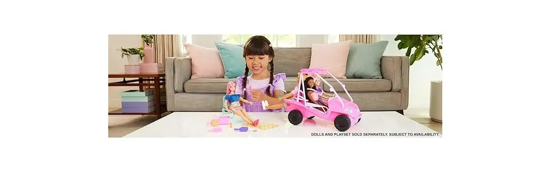 Barbie Beach Buggy Vehicle Playset - ბარბის მანქანა, 5 image