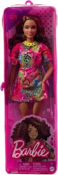 Barbie Doll Fashionista Brunette With Graffiti Dress  - ბარბის თოჯინა, 4 image