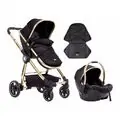 KikkaBoo Allure Black silver chrome 3in1 საბავშვო ეტლის კომპლექტი