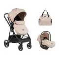 KikkaBoo Gianni Beige 3in1 ახალშობილის ეტლის კომპლექტი