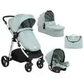 KikkaBoo UGO Light Mint Melange 4in1 საბავშვო ეტლის კომპლექტი