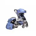 KikkaBoo Tiara 3in1 Dark Blue ახალშობილის ეტლის კომპლექტი