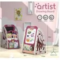 Double-faced drawing board pink საბავშვო სახატავი ორმხრივი დაფა