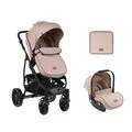 KikkaBoo Nala Beige 3in1 ახალშობილის ეტლის კომპლექტი
