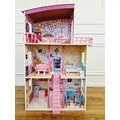 WOODEN PLAYSET საბავშვო ხის სათამაშო თოჯინის სახლი TX1056