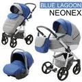 Adamex Neonex Blue Lagoon 3x1 საბავშვო ეტლის კომპლექტი