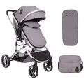 KikkaBoo Tiara 3in1 Grey ახალშობილის ეტლის კომპლექტი