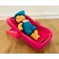 TOY DOLL WITH CARRIER სათამაშო თოჯინა კალათით