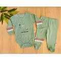 Little Cool Dude Veo Baby 2in1Set Green ჩვილის ბოდე და შარვალი 35573