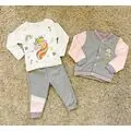 Unicorn Princess 3in1 ჩვილის ტანსაცმლის ნაკრები Kidex's 90024 Light Pink