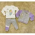 Unicorn Princess 3in1 ჩვილის ტანსაცმლის ნაკრები Kidex's 90024 Purple