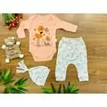 Hello Flamingo Peach Set ახალშობილის ტანსაცმლის ნაკრები POLİFONİ 1280