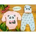 Lovely Panda 3in1 Set ახალშობილის ტანსაცმლის ნაკრები LEYLEK 4336 Light Pink