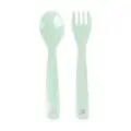 KikkaBoo Spoon and fork set PP Glossy Mint კოვზი და ჩანგალი ჩვილისთვის