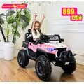 Rechargeable Jeep Pink - ელექტრო მანქანა კაუჩუკის საბურავებით