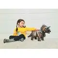 LARGE TOY TRICERATOPS DINOSAUR MODEL WITH IC BROWN HY608 გადასაჯდომი დინოზავრი