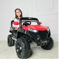 Kids Mitsubishi Jeep Red - ელექტრო მანქანა ტყავის სავარძლით