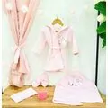 BEBEKEVI Bath-robe 5in1 Set 1284 Pink საბავშვო აბაზანის ხალათის ნაკრები