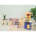 Light Luxury Kitchen Set Blue Toy For Kids 868A ფუნქციური საბავშვო სამზარეულო