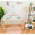 Bebeconfor NATURAL ELYEZA WITH MINT-WHITE-BROWN BUMPER ახალშობილის საწოლის კომპლექტი