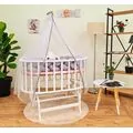 Bebeconfor Amedan White Color Basket Cradle With Grey Bumper ახალშობილის საწოლი