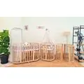 Bebeconfor Basket Crib Natural EGGER with Grey Set ხის ტრანსფორმერი საწოლი