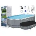 Bestway 56710 Power Steel With Cartridge Filter And Ladder კარკასული აუზი კარტრიჯული ფილტრით და კიბით