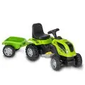 UJTOYS Tractor With Trailer Green სათამაშო ელექტრო ტრაქტორი მისაბმელით
