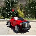 Vintage Electric Car Red  - ელექტრო მანქანა კაუჩუკის საბურავებით და ტყავის სავარძლით