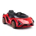 KikkaBoo Officially Licensed Lamborgini Sian Red - ელექტრო მანქანა კაუჩუკის საბურავებით და ტყავის სავარძლით