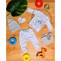 Newborn Baby 5 In 1 Set Hedgehog Grey ახალშობილის ტანსაცმლის ნაკრები