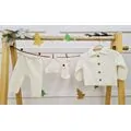 Beautiful Knitted Clothes Set White - საბავშვო ნაქსოვი ტანსაცმლის ნაკრები