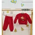 Cute Bear 2 In 1 Set Red  - საბავშვო ტანსაცმლის ნაკრები