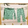 Cat Pajamas Set 2in1 Green - საბავშვო საღამური