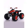 BO OFF ROAD Jeep Red - ელექტრო კვადროციკლი ტყავის სავარძლით და კაუჩუკის საბურავებით