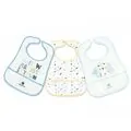 KikkaBoo EVA Terry Bib With Crumb Catcher 3Pcs Arty Blue საბავშვო წინსაფარი