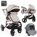 Cangaroo Gala 3in1 Premium Barley With Panther Car Seat საბავშვო ტრანსფორმერი ეტლის კომპლექტი