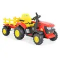 Moni Tractor With Trailer Rancher Red - სათამაშო ელექტრო ტრაქტორი მისაბმელით