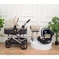 Cangaroo Ciara Beige With Black  3In1 With Multi Carseat საბავშვო ტრანსფორმერი ეტლის კომპლექტი