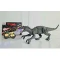 Velociraptor grey SM190S სათამაშო დინოზავრი დისტანციური მართვით ორთქლის გამოშვების ეფექტით
