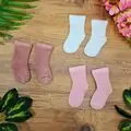 Baby Socks Cotton Pink And White საბავშვო წინდები