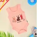 Bodysuit Cute Rabbits Pink ჩვილის ბოდე