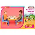 Pilsan- ის "MINIONS" მაგიდა და სკამი 03 441 MINIONS 2 PCS GAME AND ACTIVITY TABLES