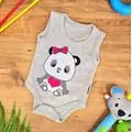 Bodysuit Pretty Panda Grey ჩვილის ბოდე