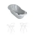 Cangaroo Bathtub Bear 2138 Grey With Stand Aqua ჩვილის აბაზანა სადგამით და საშრობით