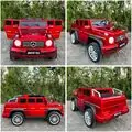 Mercedes Benz Painted Red - ელექტრო მანქანა კაუჩუკის საბურავებით და ტყავის სავარძლით