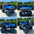 Mercedes Jeep Electric Car Blue - ელექტრო მანქანა კაუჩუკის საბურავებით