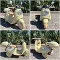 Retro Style Motorcycle Green - ელექტრო მოტოციკლი
